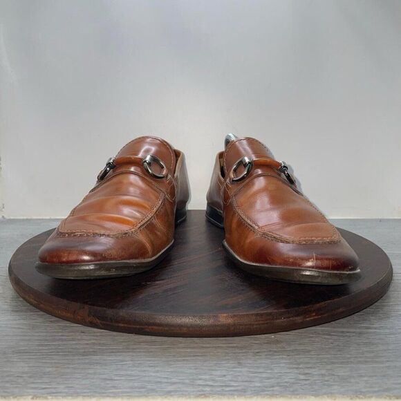 Magnanni Brown Leather Loafers - Picture 4 of 12